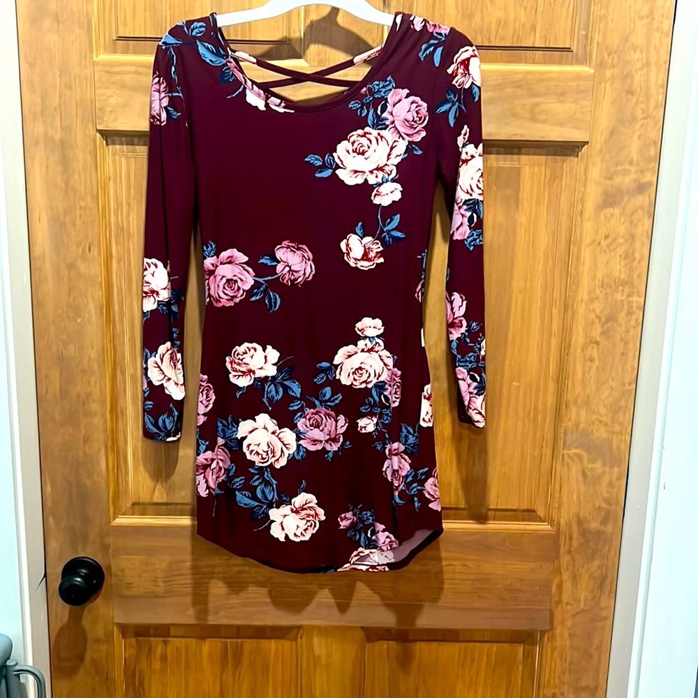 no boundaries form fitted long sleeve mini dress